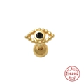 Orecchino a perno occhio bohémien in argento sterling S925 placcato oro con pietra nera - Stile Malocchio (G60202395067) / Oro