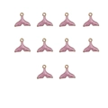 Set di 10 ciondoli a coda di sirena rosa perlato con bordi dorati per gioielli fai da te - Confezione da 10 / Coda di sirena smaltata rosa viola