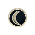 Micro-set copper bead with golden crescent moon and black enamel finish - Moon / Black