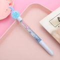 Blue moon themed liquid sand pen with silver glitters and cute 100% printed text - Moon Blue