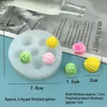 7-hole round silicone ice cream mold for DIY chocolate mousse and baking tools - 3494-Transparent