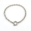 Pulsera de cadena de clip en acero inoxidable plateado con cierre de marinero grande - Pulsera de Cadena en O-Color Acero