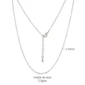 Fine 1.6mm silver chain necklace with lobster clasp and extension, 46+4cm length - Silver Palladium S-0026 (50cm)