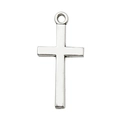 Antiek zilveren kruis hanger met hart detail voor DIY halsketting maken - Kruis 13x27mm