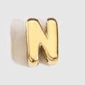 Vintage style gold bubble letter N charm for DIY handmade jewelry necklace and bracelet - Letter N / Gold