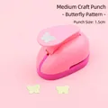 Medium pink butterfly paper punch for kids DIY crafts with 1.5cm cut-out pattern - Medium Butterfly