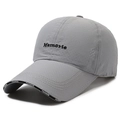 Grey quick-dry baseball cap with Memorie embroidery and Fashion webbing brim - Adjustable / Light Gray