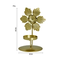 Nordic gold flower iron candlestick holder, 15cm height with matte metal finish - Flower / Gold