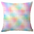 Housse de coussin carrée avec dégradé holographique arc-en-ciel et motif de grille blanche - 45x45cm (Sans Insert) / Grille Iridescente (CDR351-5)