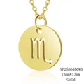Gold Scorpio zodiac pendant necklace with hollowed cutout on minimalist link chain - Scorpio