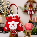 Red reindeer knit Christmas gift bag for candy and apples with 3D antlers and scarf detail - Elk
