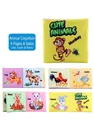 Detailed set of six soft baby cloth books featuring colorful animal patterns and names - Animal Cognition