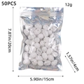 Sachet de 50 mini œufs de Pâques blancs tachetés 2x2,5cm dans une pochette holographique 20x15cm - Blanc