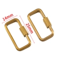 Golden 14mm x 25mm rectangular stainless steel screw lock connector for jewelry making - 02 Rectangular Embossed Connector - Gold
