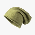 Bonnet en maille vert mousse pour femme avec bord roulé élégant pour l'hiver - Taille unique / Vert Fruit