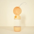 Portable pet water bottle for cats and dogs in warm yellow with convenient carrying strap - Water + Food Storage / Yellow