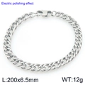 Polished stainless steel curb chain bracelet with lobster clasp 200mm length - 6.5mm Width 200mm Length (KB207766-Z)