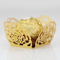 Emballage chocolat rose évidé découpé au laser en finition dorée pour mariages - Or