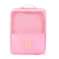Bolsa de viaje rosa impermeable para zapatos con ventana de malla y asa de mano - Rosa Claro