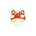 Détail d'un pin's émaillé chat-champignon mignon avec chapeau rouge et visage de chat - Champignon Tête de Chat (xz4187)