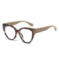 Occhiali da sole cat eye oversize con montatura tartarugata e aste color kaki opaco - Montatura Tartarugata Cachi