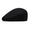 Béret classique noir pour homme en mélange de laine texturée de haute densité - Noir