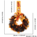 Ghirlanda di Halloween con zucche arancioni e festoni neri con nastro decorativo - Ghirlanda di Festone Zucca