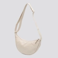 Minimalist beige crescent shoulder bag with adjustable strap for outdoor travel - Beige