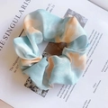 Sky blue and cream orange tie-dye mesh scrunchie accessory for hair styling - Fantasy Blue