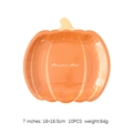 Orange pumpkin shaped disposable paper plates for Thanksgiving party decoration 10 pack - 7 Inch Orange-Yellow Pumpkin Plates 10PCS