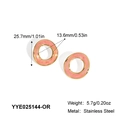 Dimensions des boucles d'oreilles en émail rose et acier inoxydable de 25,7 mm - Orange