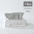 Chiffon de nettoyage en microfibre gris en boîte distributrice, 20x20cm pour cuisine - 20 Pcs/Boîte (20*20cm) / Gris