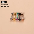G23 Titanium circular barbells in silver, gold, black, rainbow and rose gold finishes - Labret Stud / 8mm / Rose Gold