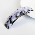 Fermaglio per capelli in acetato con motivo leopardato viola e molla in metallo - Bianco Sporco