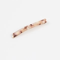 Minimalist acetate hair clip featuring a brown tortoiseshell pattern on gold metal - Dry Grass Color