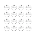 Set of 16 round silver stainless steel pendant tags with S.steel engraving - Steel Color Engraved 8mm