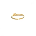 Bague ajustable en acier inoxydable doré avec design Mama pour femmes - Bague / Or