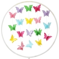 3D butterfly garland hanging mobile with 16 colorful paper butterflies on white frame - Large / Colorful
