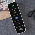 Set of five black cotton crew socks with varied embroidered patterns on white tray - 5 Pairs / Black Combo 1