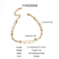Detailed specs of double-layer stainless steel anklet with gold beads and white pearls - Pearl Bead Double Layer Style (YYA025008)