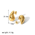 Polished 18K gold teardrop stainless steel earrings measuring 20.5mm by 12mm - Gold Mini Teardrop Stud Earrings (TE6562-G)