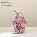 Piñas naturales teñidas de rosa en bolsa para decoración navideña artesanal - 150g/Paquete (Aproximadamente 15 piezas) / Rosa