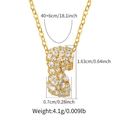 Detailed size specifications for gold plated zircon letter pendant necklace chain - Letter F Style (KN0422-F)