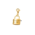 Ciondolo a lucchetto dorato con chiusura a moschettone e misura larghezza 1,1 cm - Lucchetto (22) / Oro