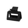 Detailed close-up of a square matte black hair claw clip made of durable PS material - 5cm Black