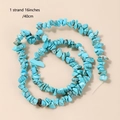 Strand of polished natural blue turquoise stone chips for jewelry making 16 inches - Turquoise