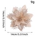 Champagne gold glitter artificial Christmas poinsettia flower, 14cm festive decoration - Champagne