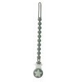 One-piece food grade silicone pacifier clip and teether holder chain in sage green - Green (With Star Clip)