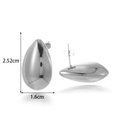 Orecchini a goccia in acciaio argento lucido, forma a C, dimensioni 2,52x1,6 cm totali - Piccolo (2.52cm*1.6cm) / Argento