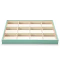 Cyan-green 12-compartment PU leather jewelry tray for rings and watches 35x24x3cm - Mint Green 12-Compartment Tray